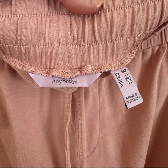 AnyBody Blush Mauve Jogger Lounge Pants Tie Waist Size Medium Petite MP - Picture 3 of 4